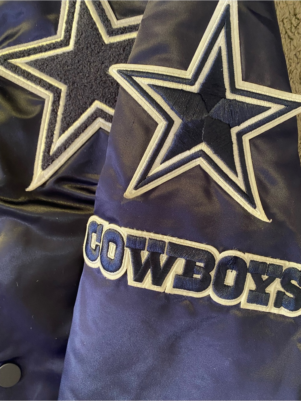 Dallas Cowboys Navy Blue Varsity Jacket - Picture 12 of 13